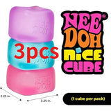 Schylling NeeDoh Nice Cube Sensory Squeeze Toy with Super Solid Squish Stress Relief Anxiety Sensory Toy 2.25" Cube Party Gifts