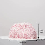 Dopamine-style clip bag, Y2K plush clutch bag, candy-colored women's purse, dinner dress clutch