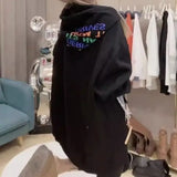 Graphic Hoodies Female Streetwear Sweatshirt Hoodie Pullover Korean Fashion Hooded Autumn Winter Tops Denim Jackets for Women