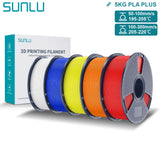 SUNLU Pla Plus 3D Filament 1.75mm Good Toughness Multicolor Neatly Wound PLA+ Filaments for FDM 3D Printing Materials 5KG