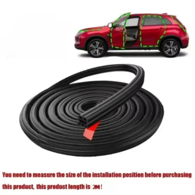 3-Layer Seal Strip Car Door Seal Strips Sound Insulation Weatherstrip Accessories Auto 2M Rubber Strips