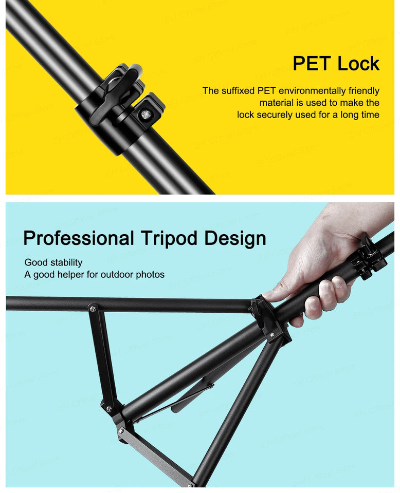 200/170/150/55cm Selfie Tripods Aluminum Light Stand For Phone Stand Mount Digital Camera Tripod With Clip Bluetooth Controller