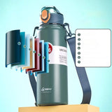 GIANXI 1000ml Spring Cap Large Capacity Vacuum Cup 316 Stainless Steel Coffee Cup Portable Outdoor Sports Water Bottle