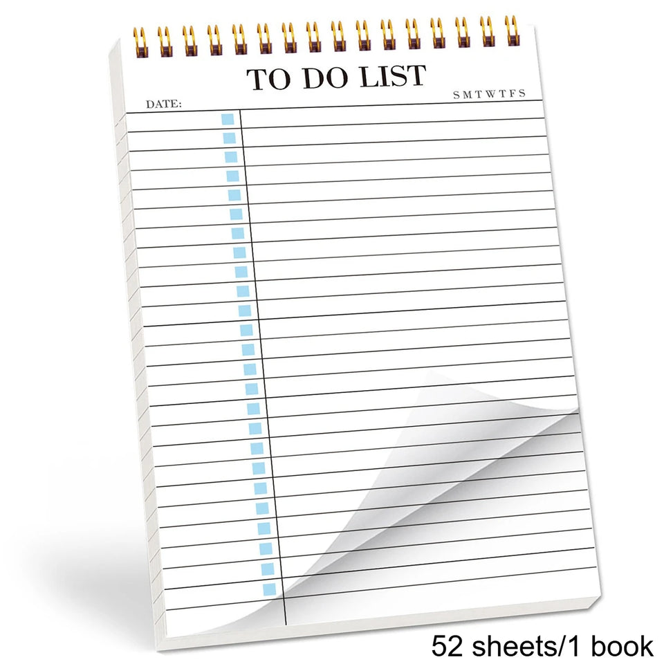 1pc to Do List Notepad, Undated Daily Planner Notepad with to Do List Notebook Checklist Planner Spiral Cover Notepad