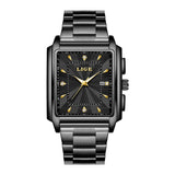 LIGE Fashion Business Watch Men Square Sport Waterproof Watches For Men Top Brand Luxury Military Quartz Chronograph Wristwatch