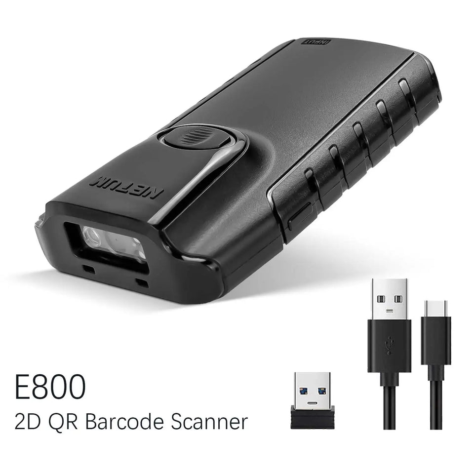 NETUM E800 Bluetooth 2D Barcode Scanner Pocket Wireless QR Reader Data Matrix PDF417 IOS Android Windows