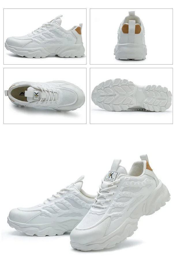 2023 Latest White Safety Shoes Sneakers Men Steel Toe Cap Work Boots Anti-smash Anti-puncture Lightweight Protective Footwear