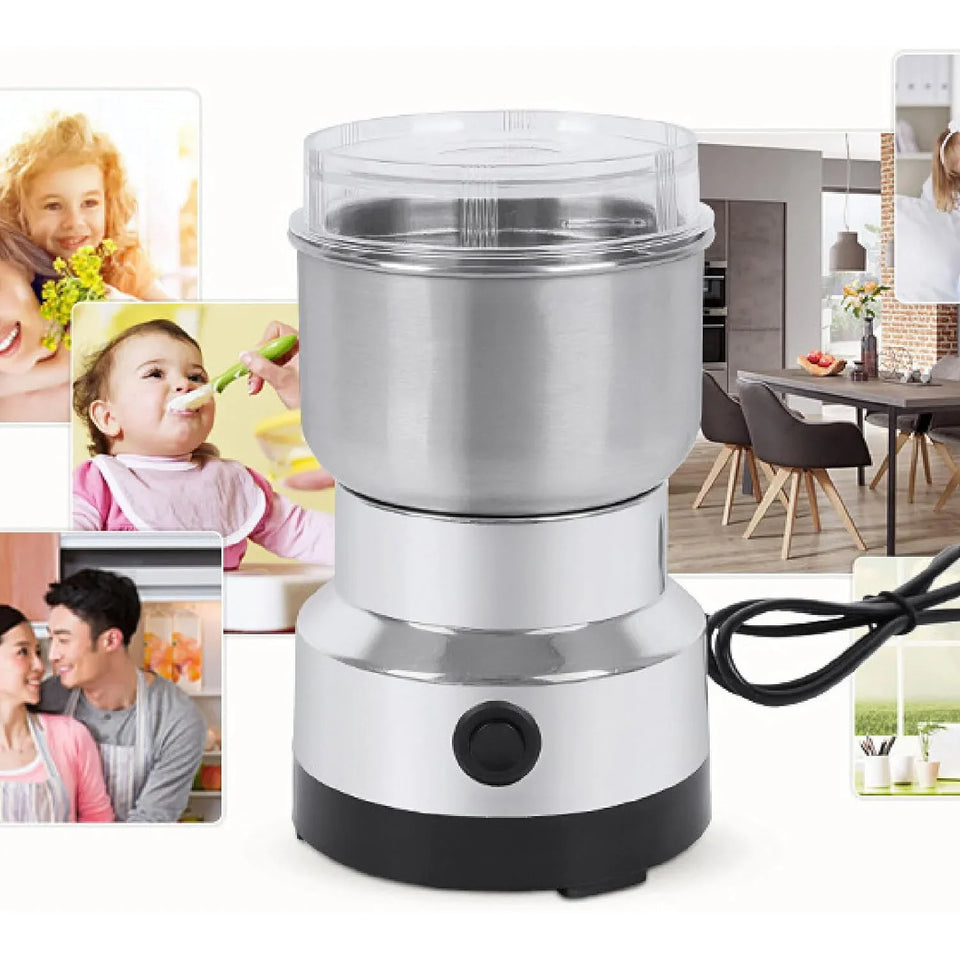 Multipurpose Electric Coffee Bean Grinder, Stainless Steel Milling Machine for Seeds, Spices, Nuts, Portable Ultrafine Grinder
