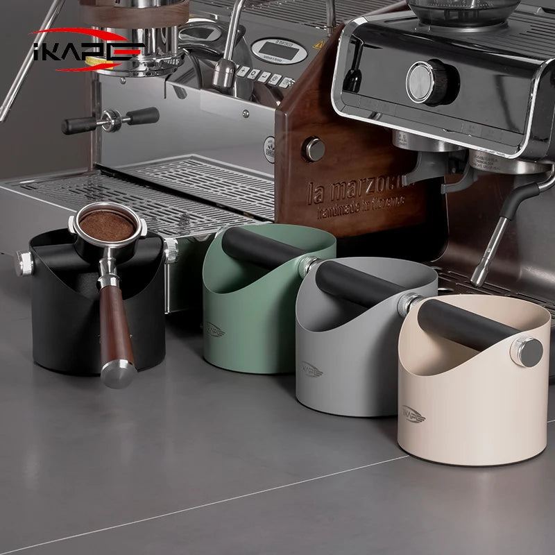 IKAPE Espresso Knock Box , Premium Coffee Knock Box, Space-Saving Coffee Dump Bin, Non-Slip Base for Barista