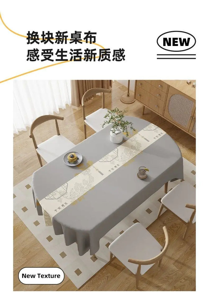 Square Printing Tablecloth No Wash Oil Proof Waterproof and Heat-resistant PVC Table Mat Home Banquet Coffee Table Decoration