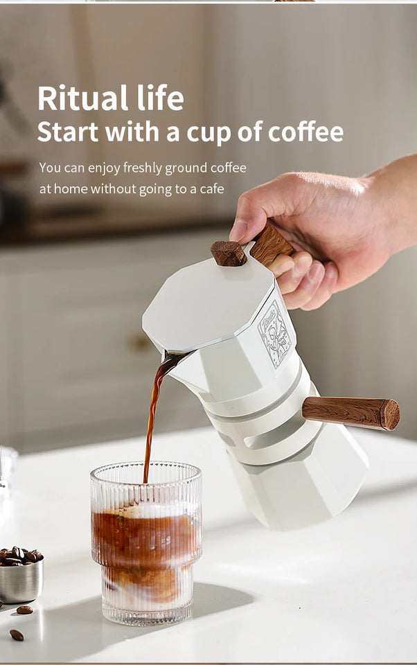 Bincoo Dual Valve Moka Pot Espresso Machine Thermostatic Extraction Coffee Moka Pot Hand Brewed Coffee Pot Barista Accessories