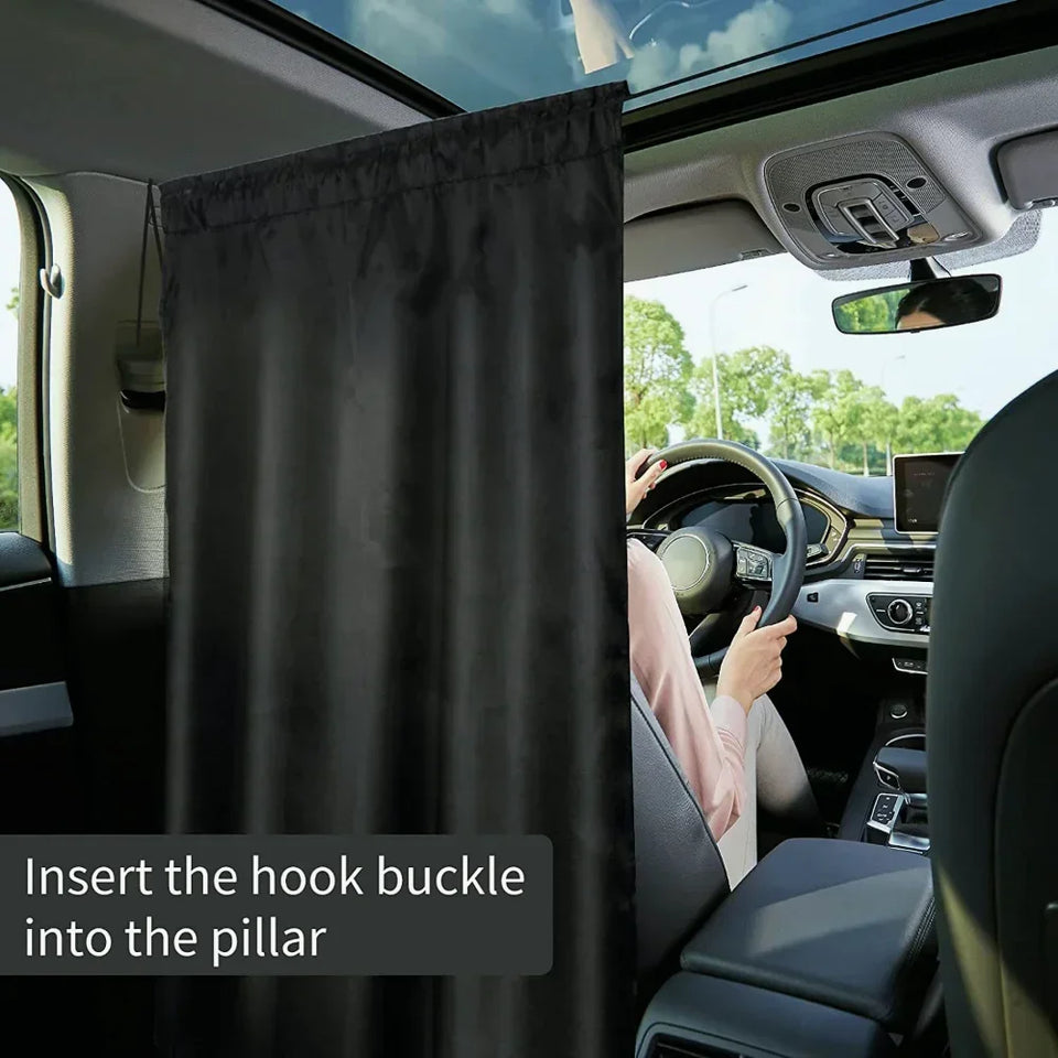 2Pcs/Set Car Sun Shade Privacy Curtain Taxi Commercial Vehicle Isolation Partition Protection Curtain Auto Accessories