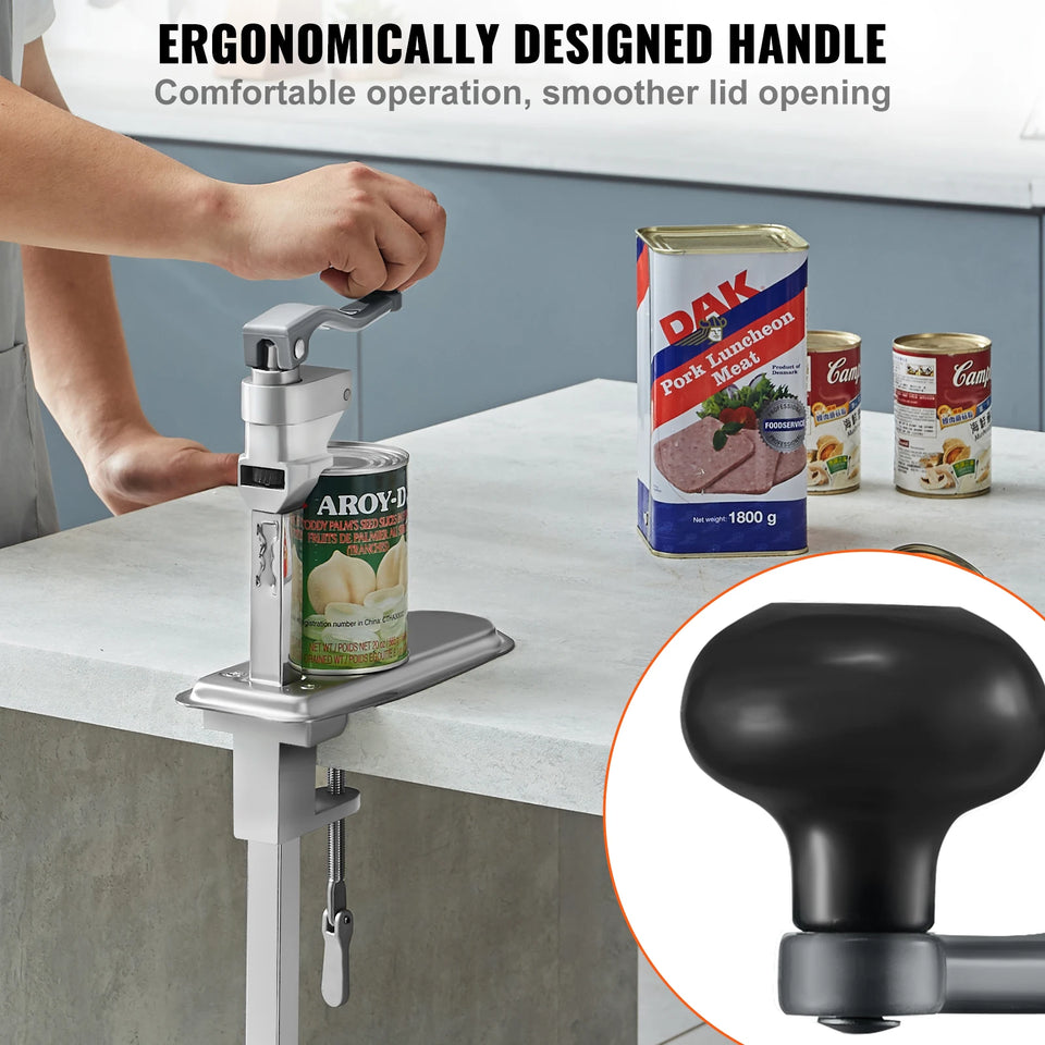 SucceBuy Manual Can Opener Commercial Table Clamp Opener for Large Cans Can Opener with Base Adjustable Height Industrial Opener