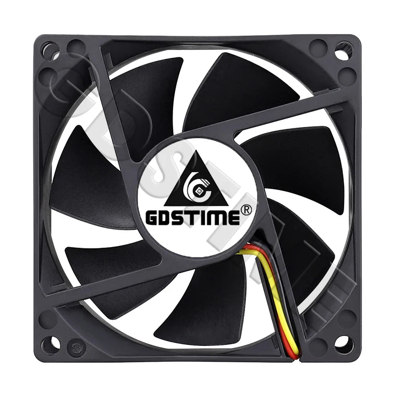Gdstime DC 5V 12V 24V Fan 80mm*25mm PC CPU Cabinet Cooler Fan 8025 Dual Ball Axial Cooling Fan for Computer Case&Laptop Cooling