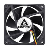 Gdstime DC 5V 12V 24V Fan 80mm*25mm PC CPU Cabinet Cooler Fan 8025 Dual Ball Axial Cooling Fan for Computer Case&Laptop Cooling