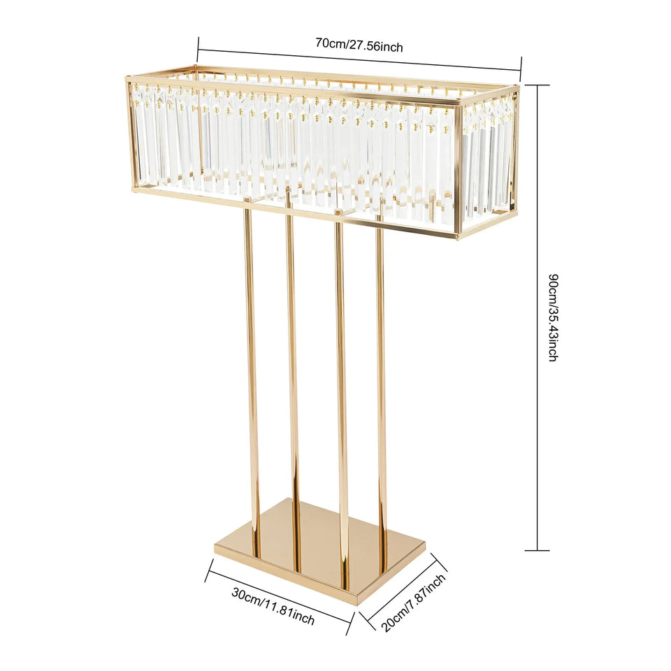 Bymaocar 70*90cm Wedding Flower Stand, Wedding Crystal Flower Stand, Crystal Flower Stand Gold