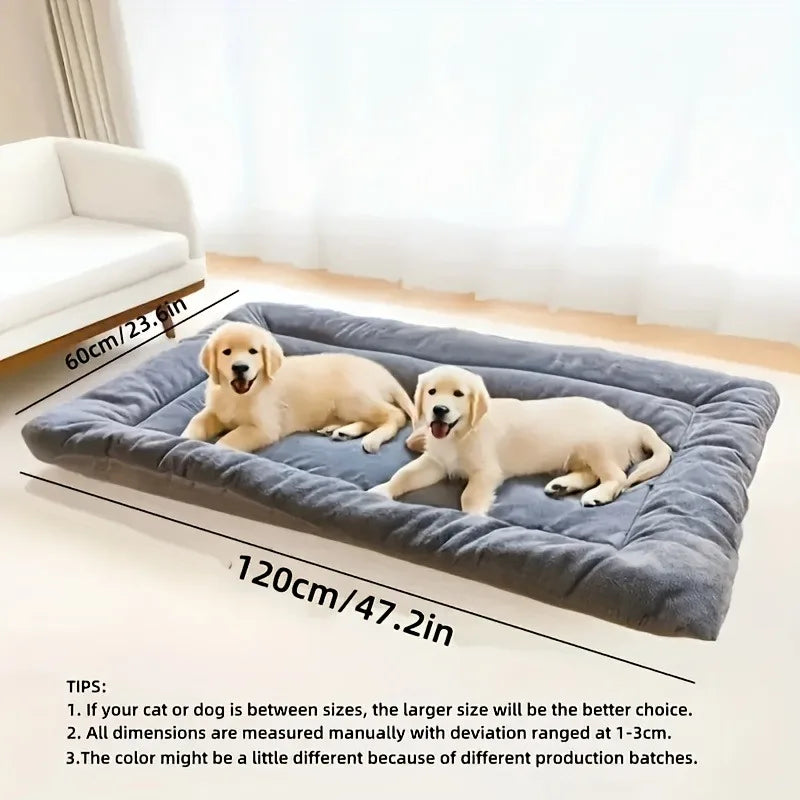 2025 New Extra Large Plush Dog Bed Sofa Thickened Super Soft Polyester Pet Mat Dog Crate Mat Bed For Small Medium Large Dog Bed