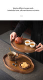 Wooden Decorative Serving Tray for Coffee Table and Home Decor Fruit Platter Decor Trays Serving Ware Food Dish Serving Platters