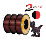 KINGROON Dual-color Silk PLA Filament 1.75mm 2 Color Coextrusion Glossy 3D Printer Filament PLA, 3kg/pack 1kg each spool