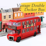 745PCS British Retro Double Decker Bus Model Building Blocks City Tour Bus Car Bricks Desktop Decoration Kids Toys Holiday Gifts