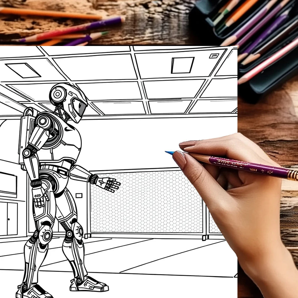 Robots Coloring Book for Adult | 28 Pages Colouring Book, Drawing Supplies for Christmas, Thanksgiving