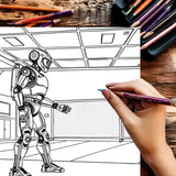 Robots Coloring Book for Adult | 28 Pages Colouring Book, Drawing Supplies for Christmas, Thanksgiving