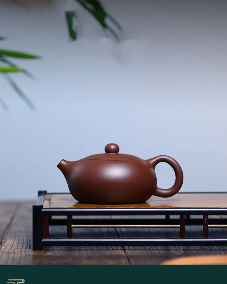 180ml Chinese Yixing Purple Clay Teapot Raw Ore Ball Hole Filter Teapot Custom Zisha Xishi Teaware Handmade Beauty Tea Infuser