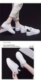 2024 New Women Sneakers Fashion Breathble Vulcanized Shoes Pu Leather Platform Shoes White Lace Up Casual Shoes Zapatos Mujer