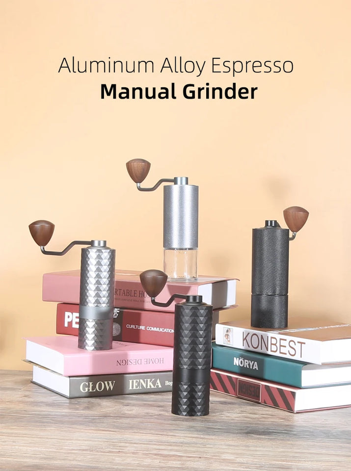 HAVMORE Upgrade Manual Coffee Grinder CNC Professional Stainless Steel Diamond Adjustable Manual Burr Coffee Bean Grinding