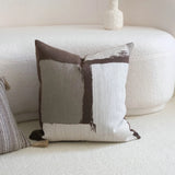 Coffee Brown Maillard Cushion Cover Retro Geometric Jacquard Pillow Case Wabi Sabi Pillow Covers Decorative Modern Luxury Home