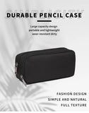 Pencil Case Large Space Storage 2 Compartment Pouch Double Side Opened Student Stationery Pen Bag Desk Organizer School Supplies
