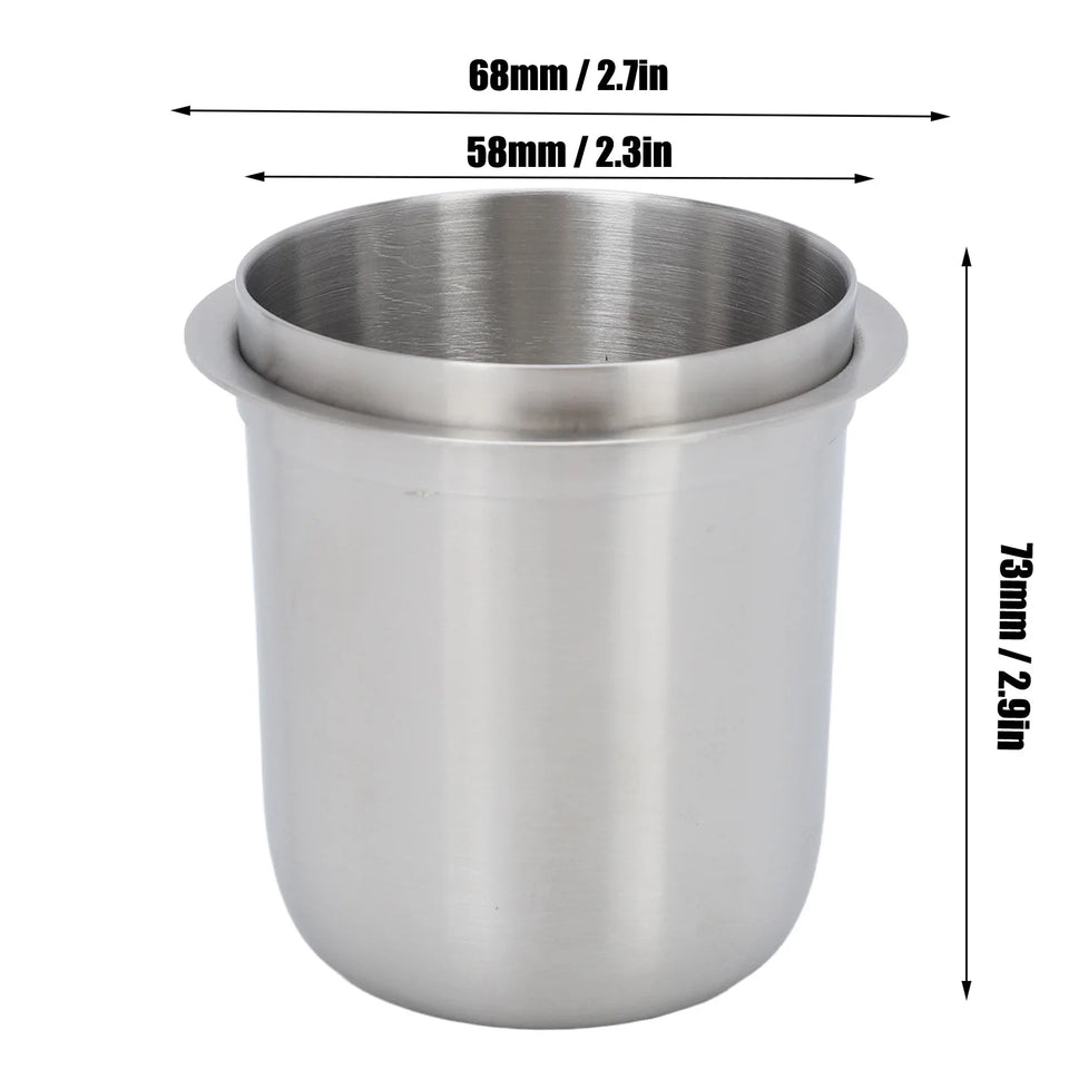 Coffee Dosing Cup 150ml 58mm Stainless Steel Coffee Dosing Cup Powder Feeder Part for Espresso Machine Coffeeware Accessories