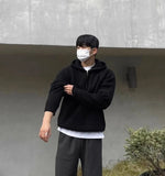 Men's Hooded Sweatshirt Knitting Solid with Zipper Male Hoodie Clothing Deals Cotton 90s Vintage Luxury Y2k Emo Tops Simple Warm