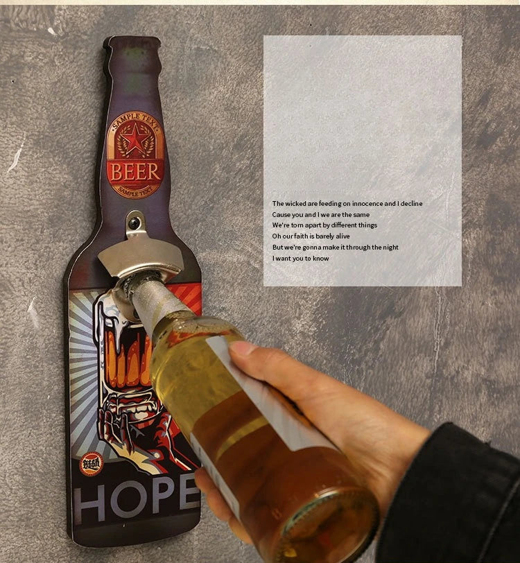 Bottle Opener Restaurant Wall Creative Decoration Item Bar Restaurant Barbecue Shop Hanging Piece Unique Bottle Opener