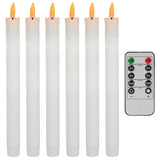 LED Flameless Taper Candles 6.5/11" Battery Operated Fake Flickering Candlesticks Electric Long Candles for Wedding Home Decor