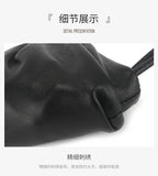 2025 Early Spring  Ins Soft Waxy MiniSheepskin Gentle Advanced Feeling Wrinkled Cloud Neck Croissant Horn Change Bag