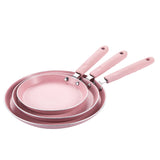 Flat Bottom Pan Pink Non-Stick Pot for Gas Stoves and Cooker Use Mini Omelettes Fried Eggs Pancake Baking Pans Frying Dropship