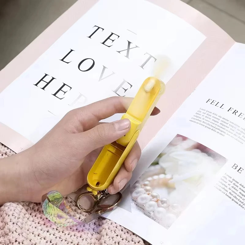 Cute Mini Fan Portable Hand Fold Bedside Office USB Charge Battery Table Desk Cooling USB Cooling Folding Handheld Fan