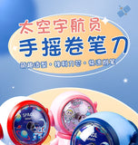 Cartoon Astronaut Pencil Sharpener Student Pencil Sharpener Hand Crank Manual Sharpener Adjustable Thickness Cute Pencil Cutter