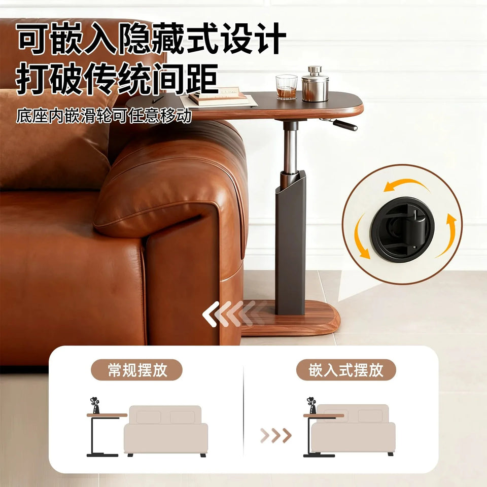 Fixed rotating lift, living room corner sofa coffee table office bedside table mobile air pressure computer table smallsidetable