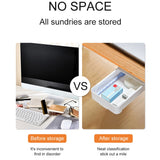 Under Desk Drawer Self-Adhesive Stationery Storage Box Multifunctional Hidden Under Desk Organizer for Home Kitchen Office Table