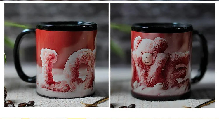Starry Sky Temperature Sensitive Color Changing Ceramic Mug Love Confession Coffee Cup Breakfast Cups Household Drinkware
