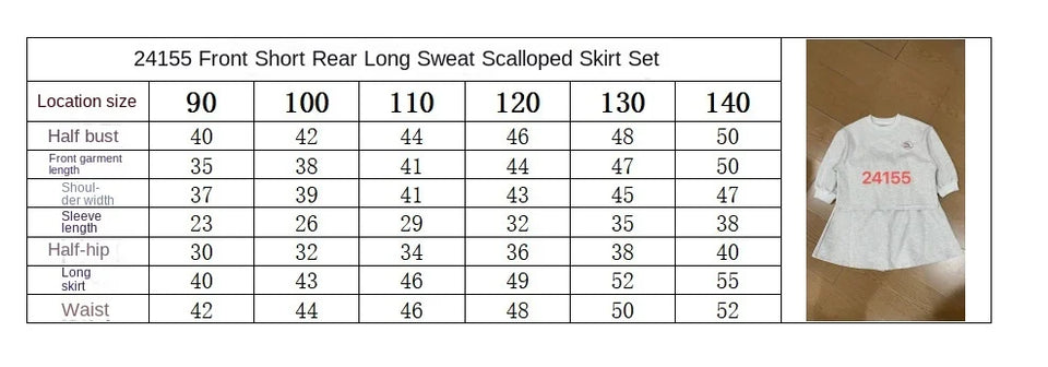 2025 Autumn Winter Girls' Outfit Vacation Children Letter Print Sweatshirt 2piece Set Skirt Casual Pullover Top 3y-10y Suit