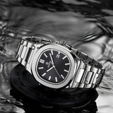 OGEDA 2024 new 40MM square men's quartz watch glass stainless steel waterproof 3Bar luminous C3 reloj hombre watches for men