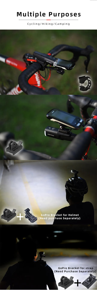 New Enfitnix Navi800SE Usb Rechargeable Road Mountain Bike Light Smart Headlights Smart Headlights 800 Lumens Long Life Time