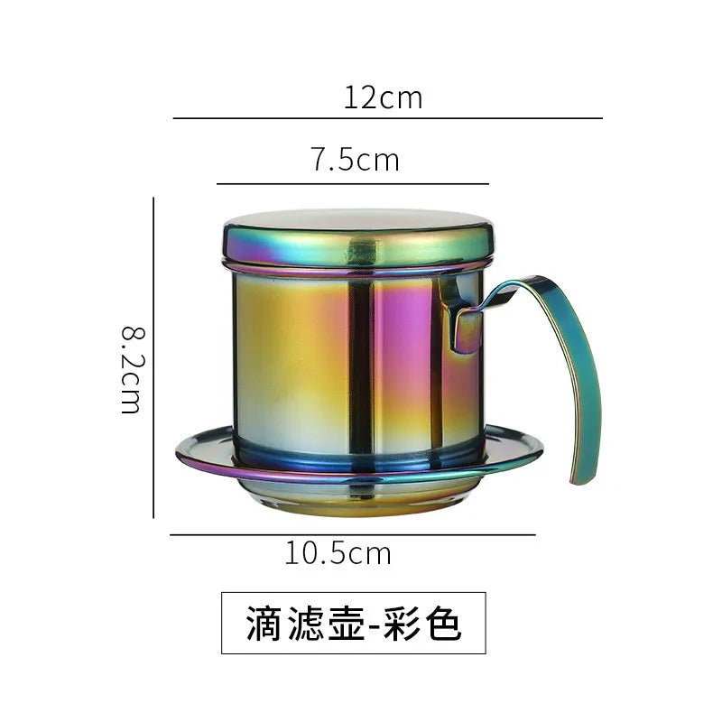350ml Vietnamese Moka Pot Espresso Coffee Maker Portable Stainless Steel Filter Holder Drip Filter Coffee Accessories