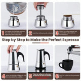 12Cup Coffee Maker Stainless Steel Espresso Maker 600ML Moka Pot Espresso Maker For Home Kitchen Camping Coffee Pot
