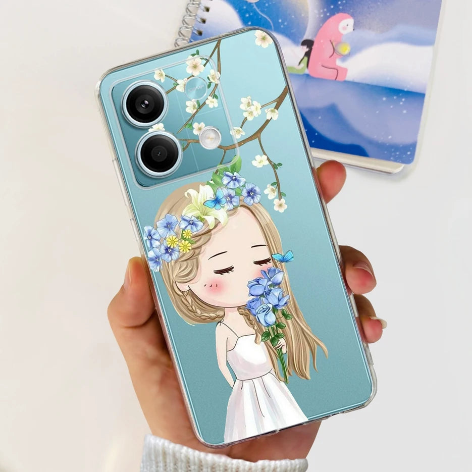 For Xiaomi Redmi Note 13 4G Case Cute Cat Butterfly Cover Soft Silicone Phone Case For Redmi Note 13 Pro Plus Note13 Full Bumper