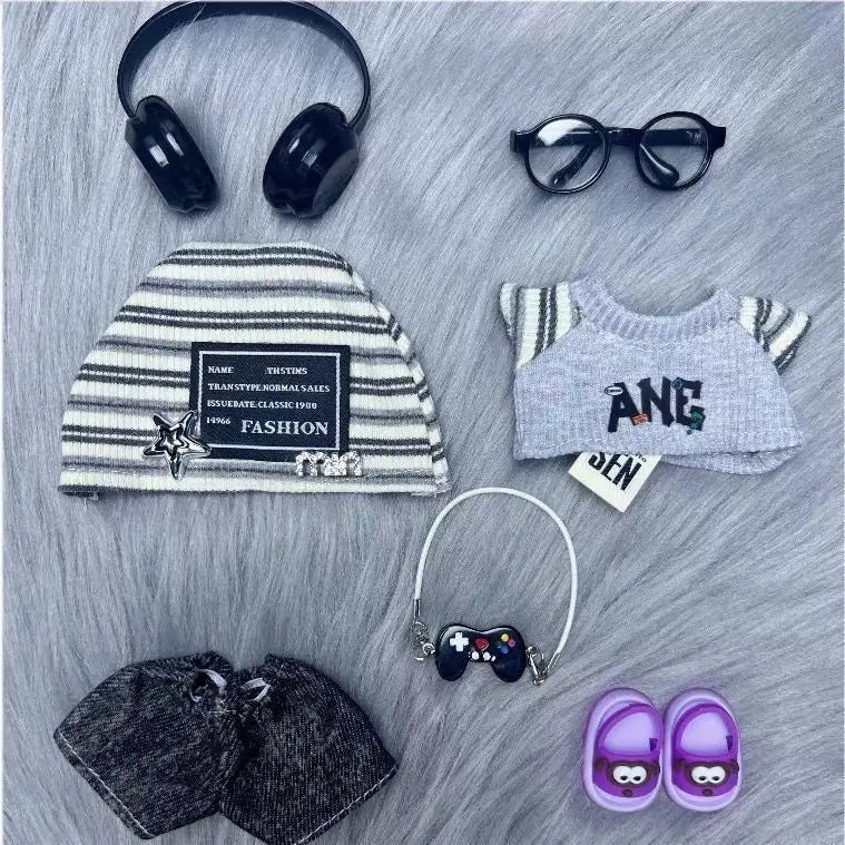 Explosions Grey Star Hat Suit Baby Clothes 123rd Generation of High-energy Hope Vinyl Doll Clothes in Front Clothes Doll Clothes