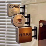 Coffee Corner Creative Atmosphere Light Sign Creative Magnetic Fridge Stickers Convenience Store Coffee Shop Glowing Decoration
